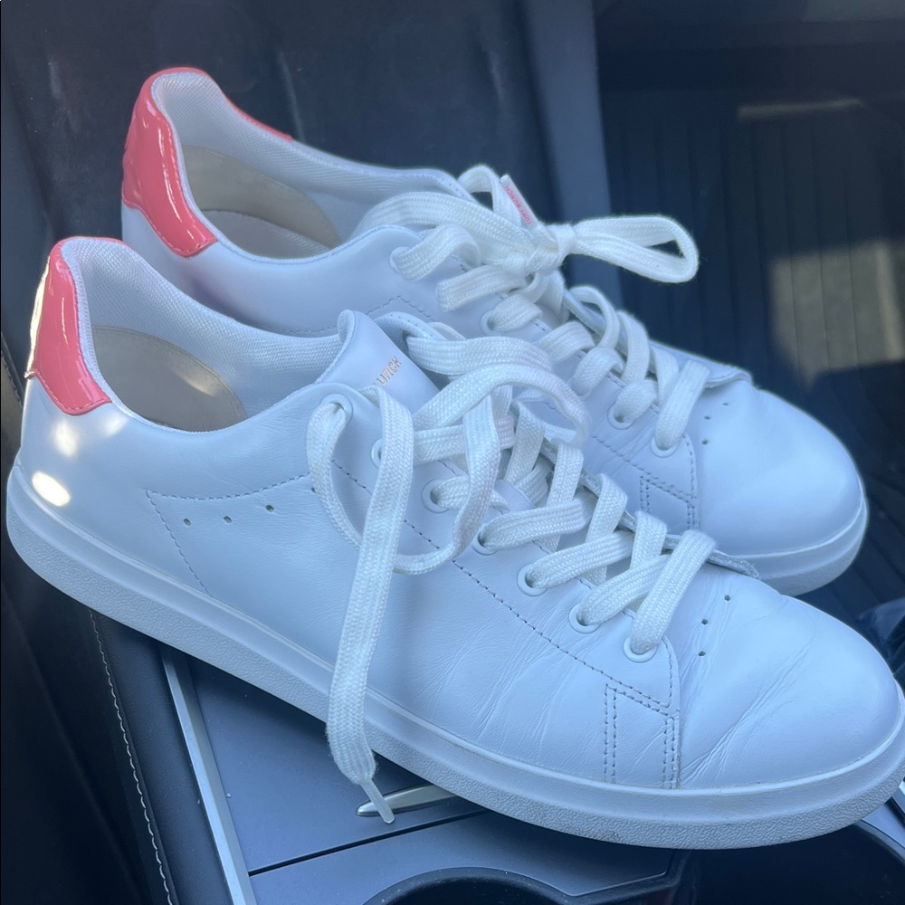 Tory Burch White and Pink Sneakers